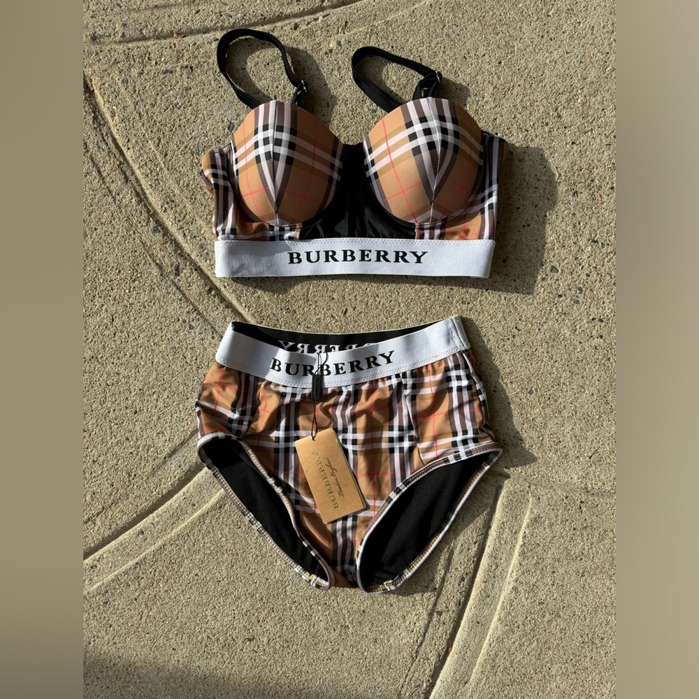 Copy cat Burberry high waisted bikini
